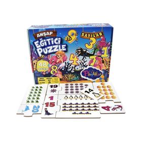 Play Wood Sayılar 48 Parça Ahşap Puzzle Eşleştirme Oyun Seti