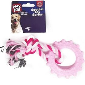 Playfull 18 cm Halka Şeklinde İpli Köpek Diş Kaşıma Oyuncağı