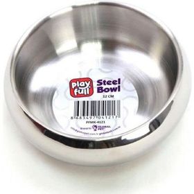 Playfull Çift Taraflı Kauçuk Tabanlı 12 cm Çelik Mama ve Su Kabı