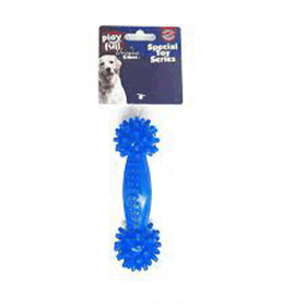 Playfull Dumbell Şeklinde Tırtıklı 12x4 cm Plastik Köpek Oyuncağı