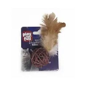 Playfull Tüylü Zilli Top Şeklinde 20 cm Kedi Oyuncağı