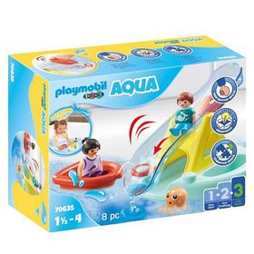 Playmobil 1.2.3 Aqua 70635 Su Kaydırağı ile Banyo Adası Oyun Seti