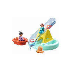 Playmobil 1.2.3 Aqua 70635 Su Kaydırağı ile Banyo Adası Oyun Seti