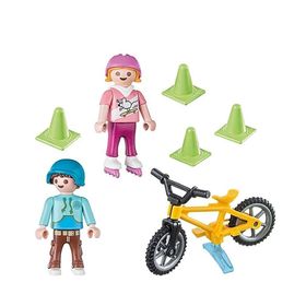 Playmobil 70061 Bisikletli ve Patenli Çocuklar