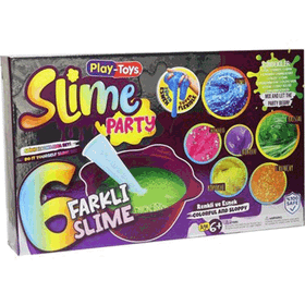 PlayToys Renkli ve Esnek Slime Party Slime Hazırlama Seti 6 Farklı Slime