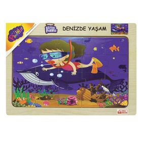 Playwood 23.5x33.5 cm Ahşap Eğitici Puzzle Denizde Yaşam