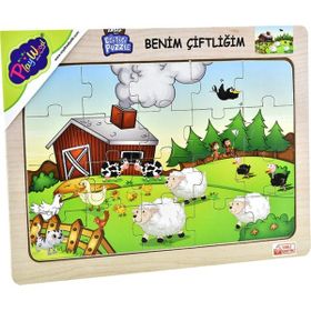 Playwood 23.5x33.5 cm Benim Çiftliğim Boyut Ahşap Eğitici Puzzle
