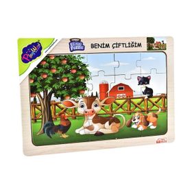 Playwood 23.5x33.5 cm Benim Çiftliğim Boyut Ahşap Eğitici Puzzle