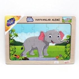 Playwood 23.5x33.5 cm Hayvanlar Alemi Ahşap Eğitici Puzzle