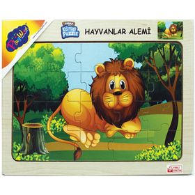 Playwood 23.5x33.5 cm Hayvanlar Alemi Ahşap Eğitici Puzzle
