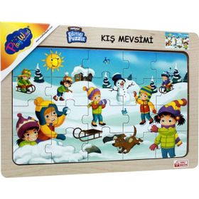 Playwood 23.5x33.5 cm Kış Mevsimi Ahşap Eğitici Puzzle