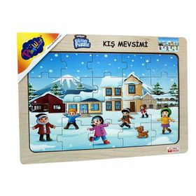 Playwood 23.5x33.5 cm Kış Mevsimi Ahşap Eğitici Puzzle