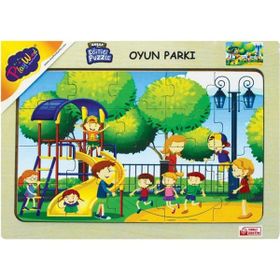 Playwood 23.5x33.5 cm Oyun Parkı Ahşap Eğitici Puzzle