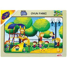 Playwood 23.5x33.5 cm Oyun Parkı Ahşap Eğitici Puzzle