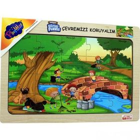 Playwood 23,5x33,5 cm Çevremizi Koruyalım Ahşap Eğitici Puzzle