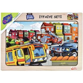 Playwood 23,5x33,5 cm İtfaiye Seti Ahşap Eğitici Puzzle