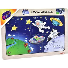Playwood 23,5x33,5 cm Uzaya Yolculuk Ahşap Eğitici Puzzle