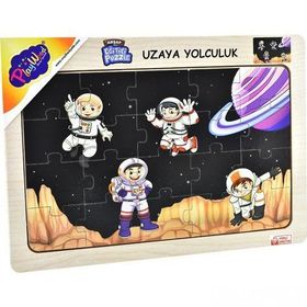 Playwood 23,5x33,5 cm Uzaya Yolculuk Ahşap Eğitici Puzzle