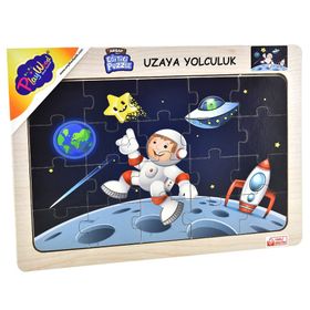 Playwood 23,5x33,5 cm Uzaya Yolculuk Ahşap Eğitici Puzzle
