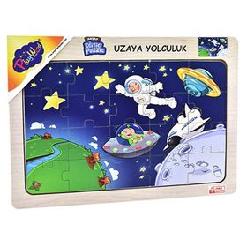 Playwood 23,5x33,5 cm Uzaya Yolculuk Ahşap Eğitici Puzzle