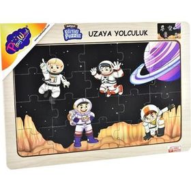 Playwood 23,5x33,5 cm Uzaya Yolculuk Ahşap Eğitici Puzzle