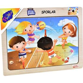 Playwood +3 Yaş Sporlar Voleybol Ahşap Eğitici Puzzle