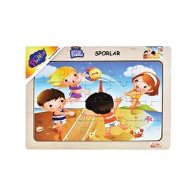 Playwood +3 Yaş Sporlar Voleybol Ahşap Eğitici Puzzle