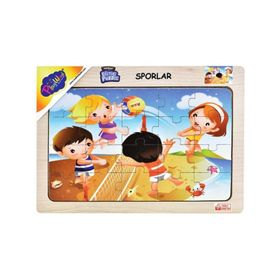 Playwood +3 Yaş Sporlar Voleybol Ahşap Eğitici Puzzle