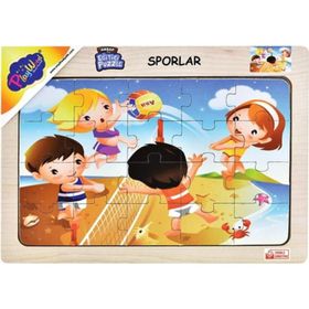 Playwood +3 Yaş Sporlar Voleybol Ahşap Eğitici Puzzle