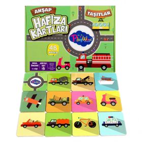 Playwood +3 Yaş Taşıtlar Ahşap Hafıza Kartları