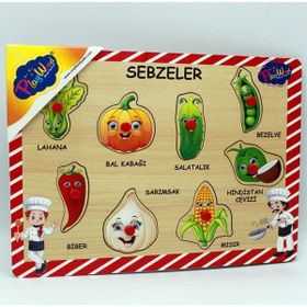 Playwood 303 Sebzeler Tutmalı Ahşap Puzzle
