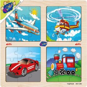 Playwood Ahşap Eğitici 4'lü Puzzle