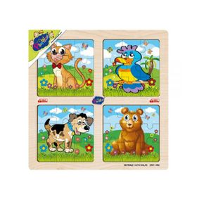 Playwood Ahşap Eğitici 4'lü Puzzle