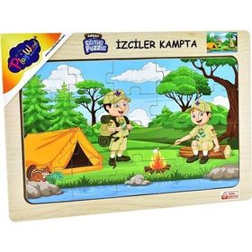 Playwood Ahşap İzciler Kampta Puzzle