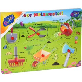 Playwood Ahşap Tutmalı Bahçe Malzemeleri Puzzle