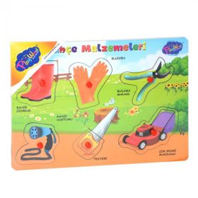 Playwood Ahşap Tutmalı Bahçe Malzemeleri Puzzle