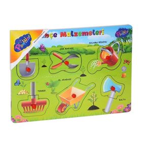 Playwood Ahşap Tutmalı Bahçe Malzemeleri Puzzle
