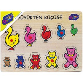 Playwood Ahşap Tutmalı Büyükten Küçüğe Puzzle