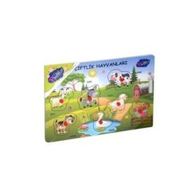 Playwood Ahşap Tutmalı Çiftlik - Kümes - Sevimli Hayvanlar Puzzle