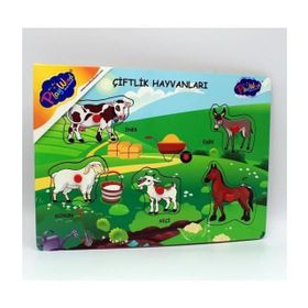 Playwood Ahşap Tutmalı Çiftlik - Kümes - Sevimli Hayvanlar Puzzle