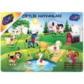 Playwood Ahşap Tutmalı Çiftlik - Kümes - Sevimli Hayvanlar Puzzle