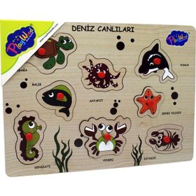 Playwood Ahşap Tutmalı Deniz Canlıları Puzzle