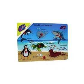 Playwood Ahşap Tutmalı Deniz Canlıları Puzzle