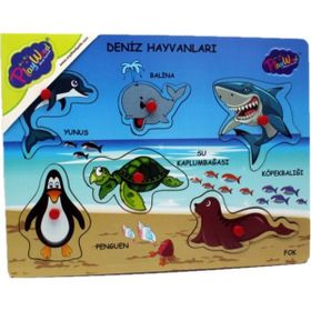 Playwood Ahşap Tutmalı Deniz Canlıları Puzzle