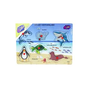 Playwood Ahşap Tutmalı Deniz Canlıları Puzzle