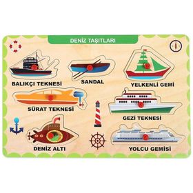 Playwood Ahşap Tutmalı Deniz Ve Hava Taşıtları Bul Tak Oyuncak