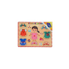 Playwood Ahşap Tutmalı Elbise Giydirme Puzzle