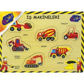 Playwood Ahşap Tutmalı İş Makineleri Puzzle