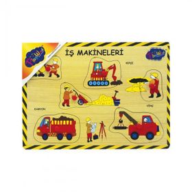 Playwood Ahşap Tutmalı İş Makineleri Puzzle