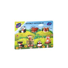 Playwood Ahşap Tutmalı Sevimli Hayvanlar Puzzle